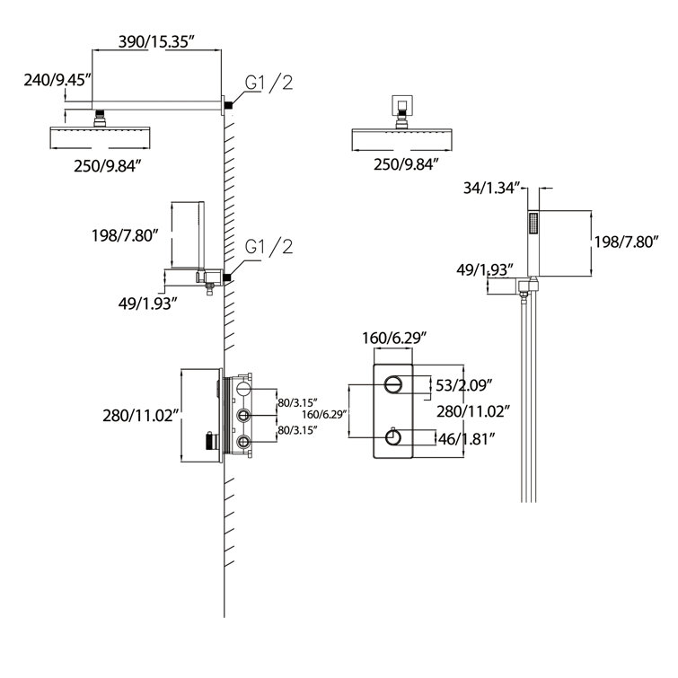 RBROHANT Thermostatic Complete Shower System - Wayfair Canada